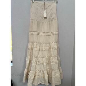 Jen’s Pirate Booty Boho Convertible Maxi Skirt Tube Strapless Dress Sand Size XS